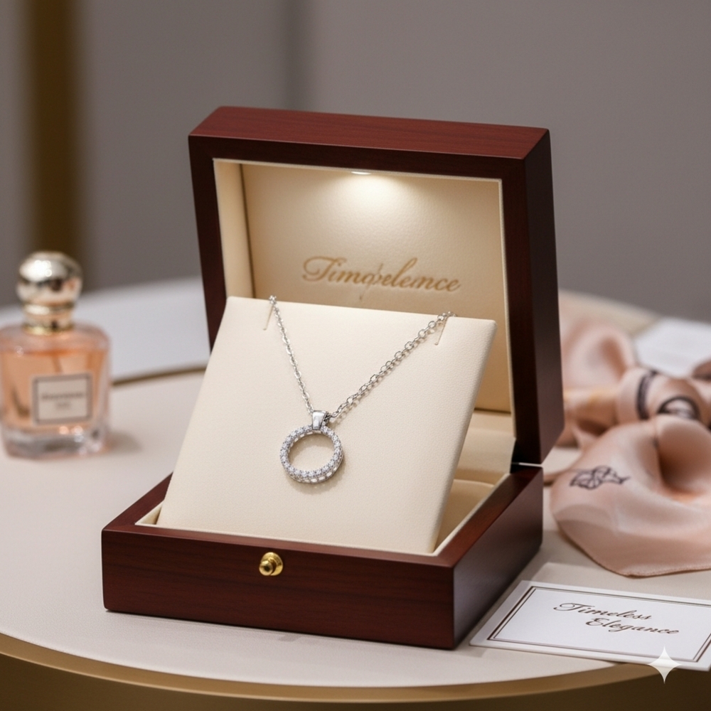 Elegant Silver Circle Pendant Necklace